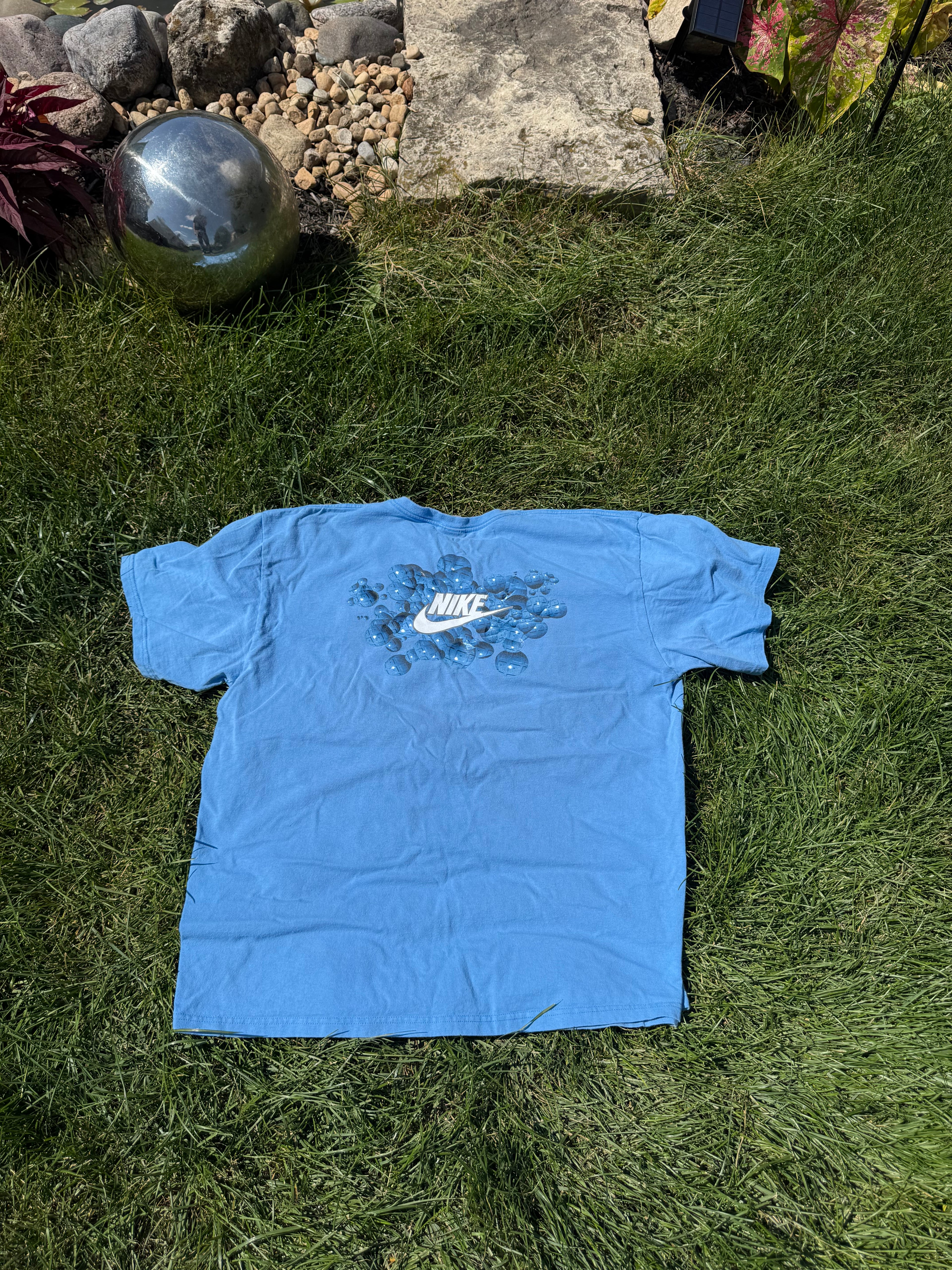 Vintage Blue 3D Logo Nike Tee