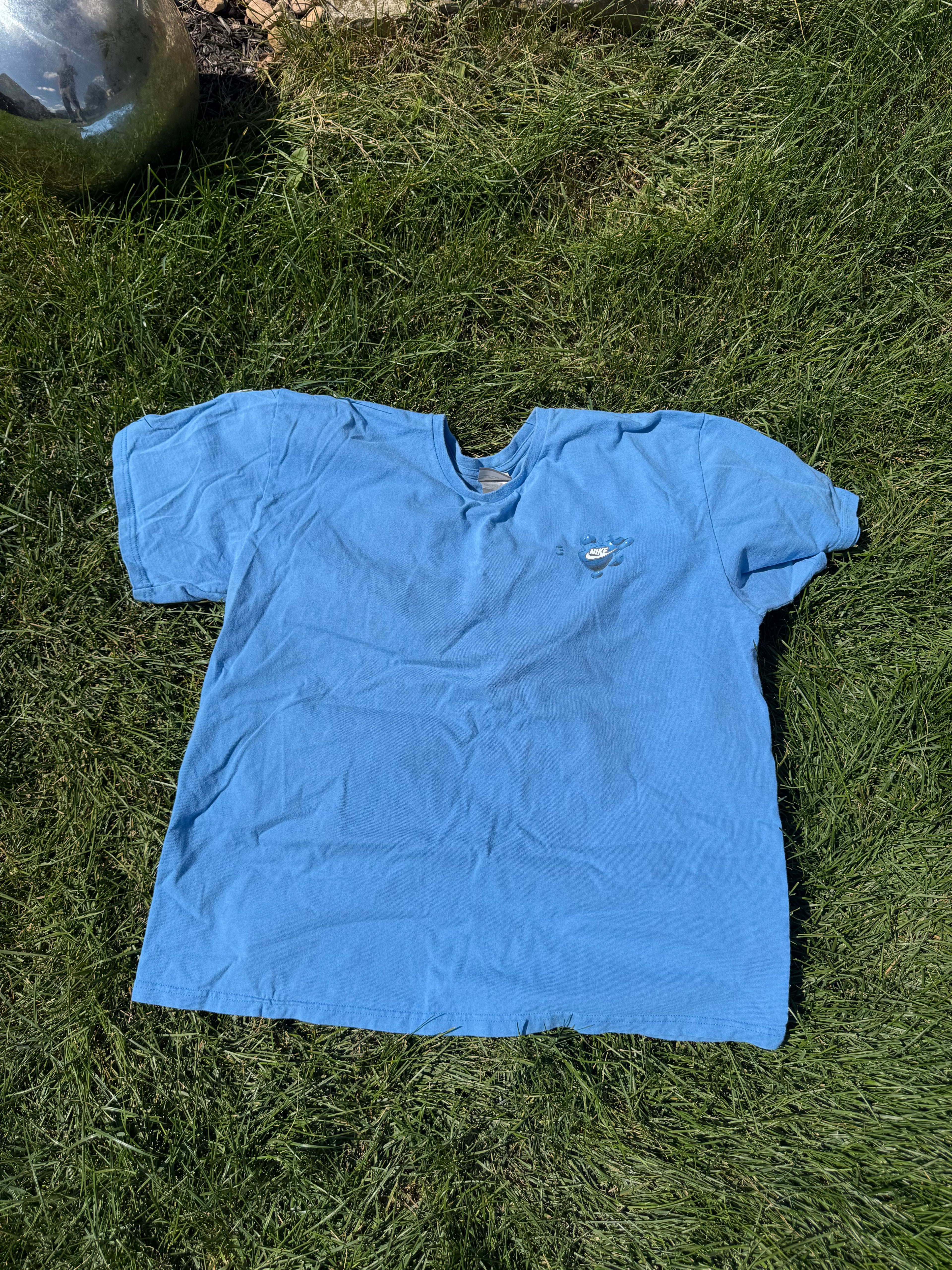 Vintage Blue 3D Logo Nike Tee